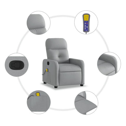 Massagestoel met lichtgrijze stof