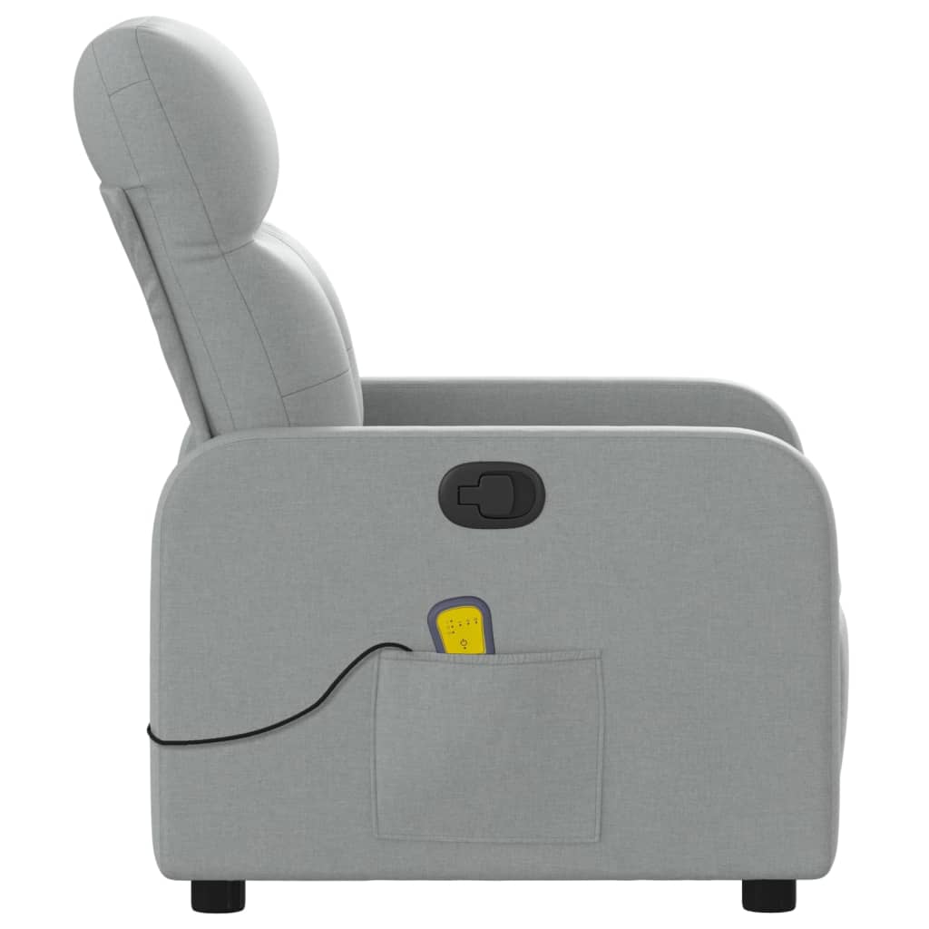 Massagestoel met lichtgrijze stof