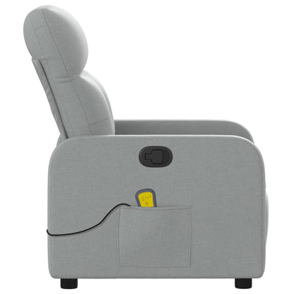 Massagestoel met lichtgrijze stof