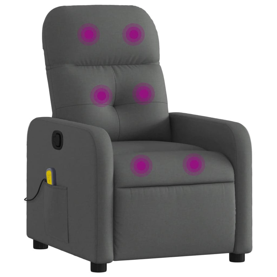 Massagestoel in donkergrijze stof