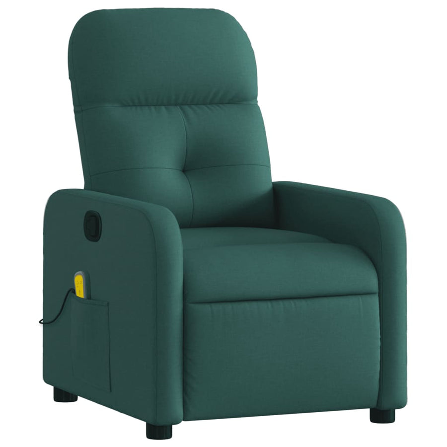 Massagestoel met donkergroene stof