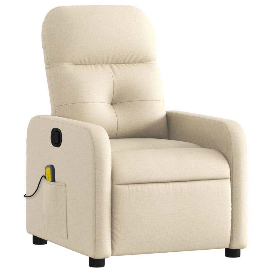 Massagestoel met crèmekleurige stof