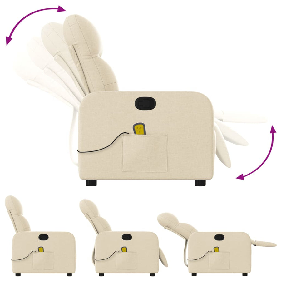 Massagestoel met crèmekleurige stof