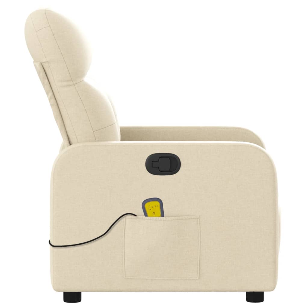 Massagestoel met crèmekleurige stof