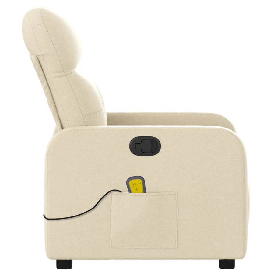 Massagestoel met crèmekleurige stof