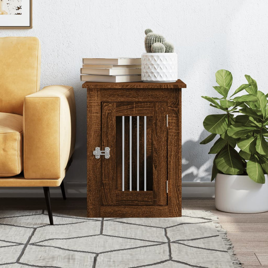 Hondenbench Bewerkt Hout Bruineikenkleurig 45 x 62 x 59 cm bruin eikenkleur