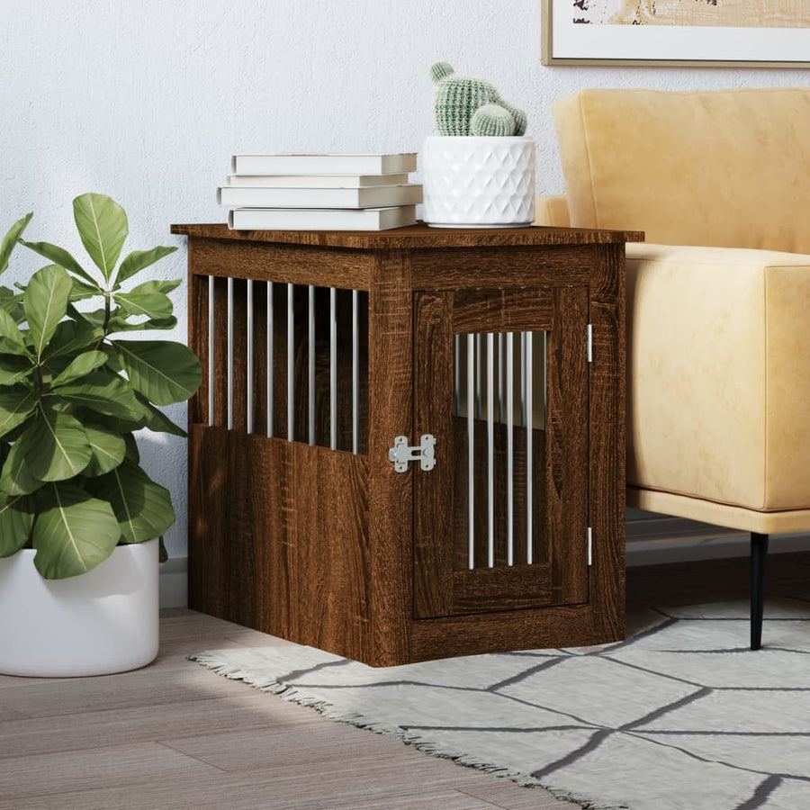 Hondenbench Bewerkt Hout Bruineikenkleurig 45 x 62 x 59 cm bruin eikenkleur