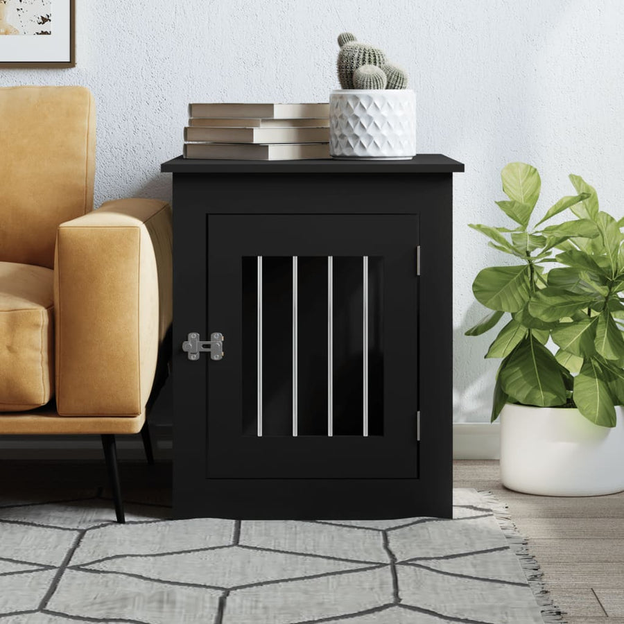 Hondenbench Bewerkt Hout 55 x 75 x 65 cm Zwart