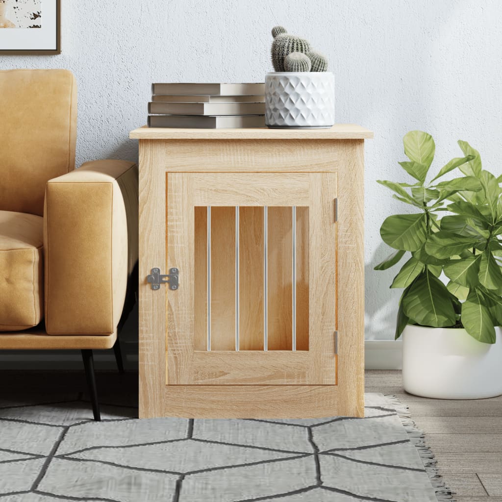 Hondenbench Bewerkt Hout Kleurig 55 x 75 x 65 cm Sonoma eiken