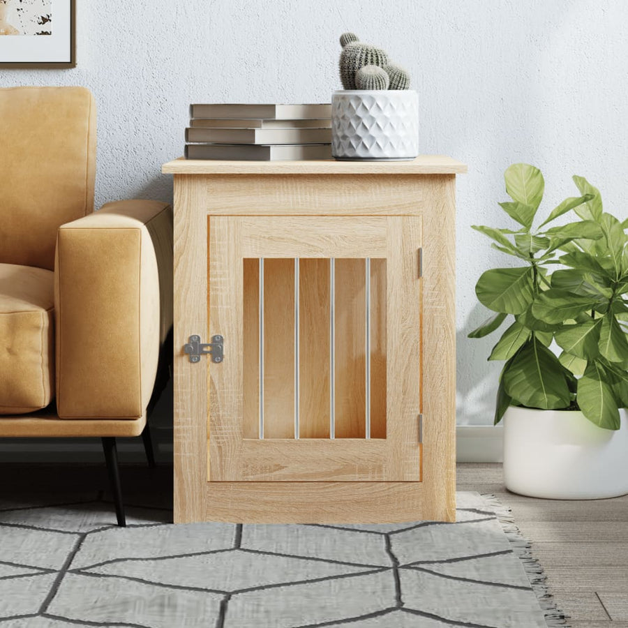 Hondenbench Bewerkt Hout Kleurig 55 x 75 x 65 cm Sonoma eiken