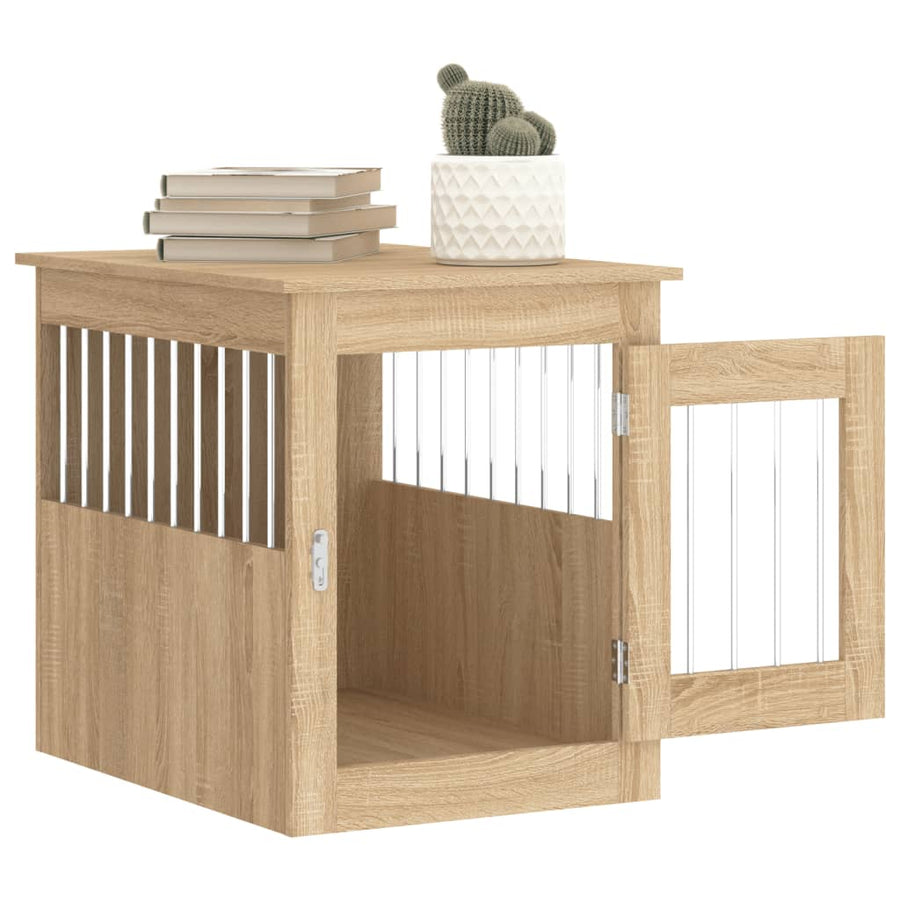 Hondenbench Bewerkt Hout Kleurig 55 x 75 x 65 cm Sonoma eiken