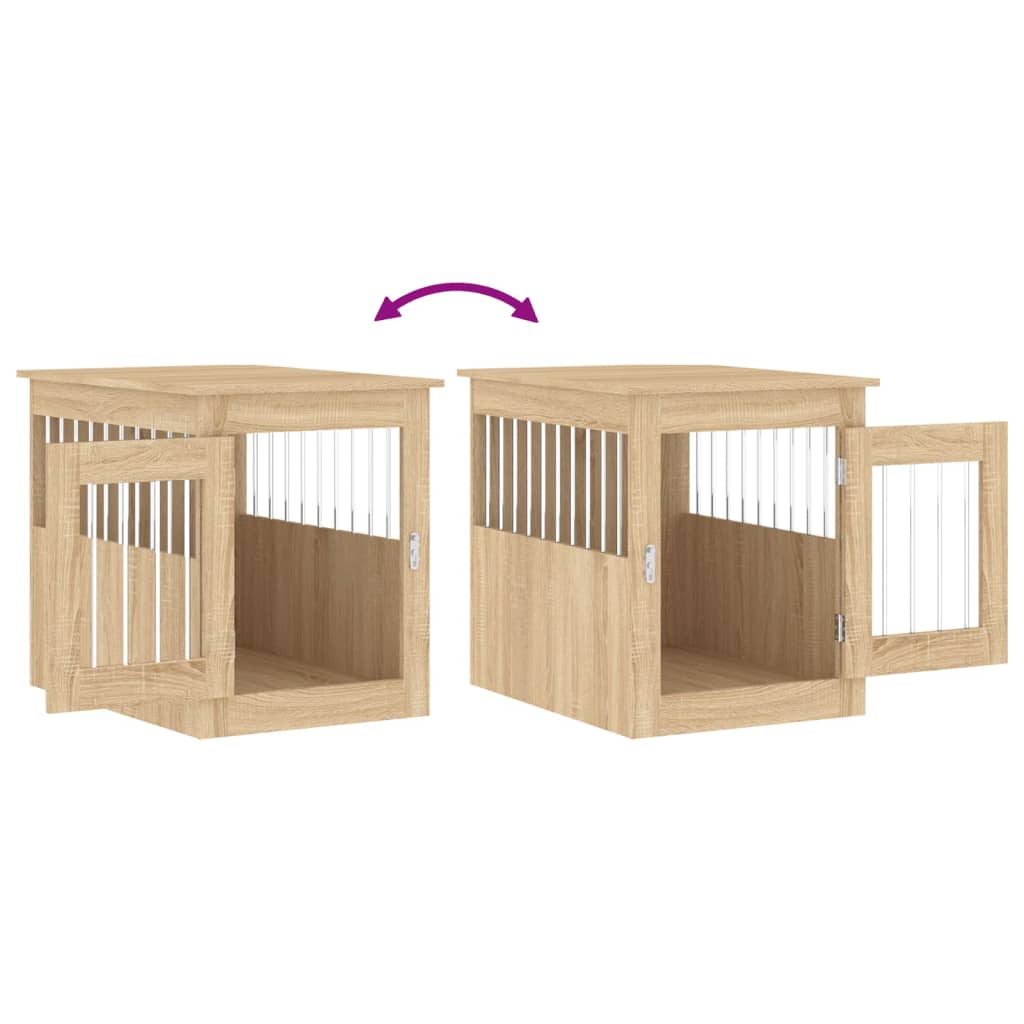 Hondenbench Bewerkt Hout Kleurig 55 x 75 x 65 cm Sonoma eiken