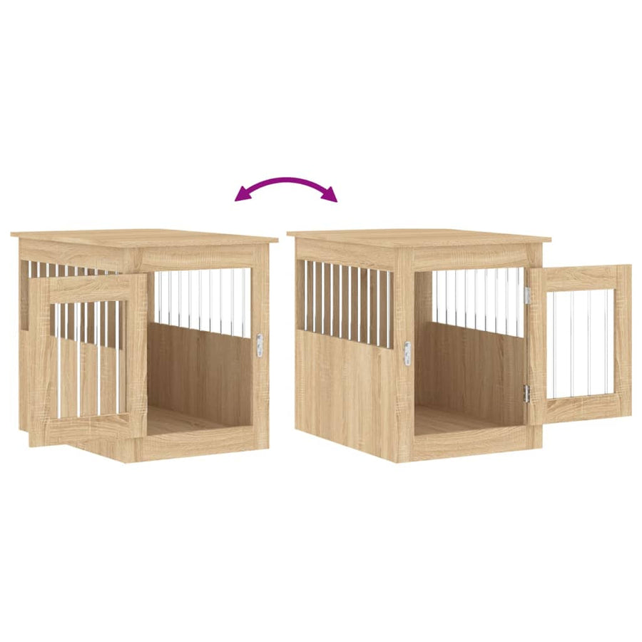 Hondenbench Bewerkt Hout Kleurig 55 x 75 x 65 cm Sonoma eiken