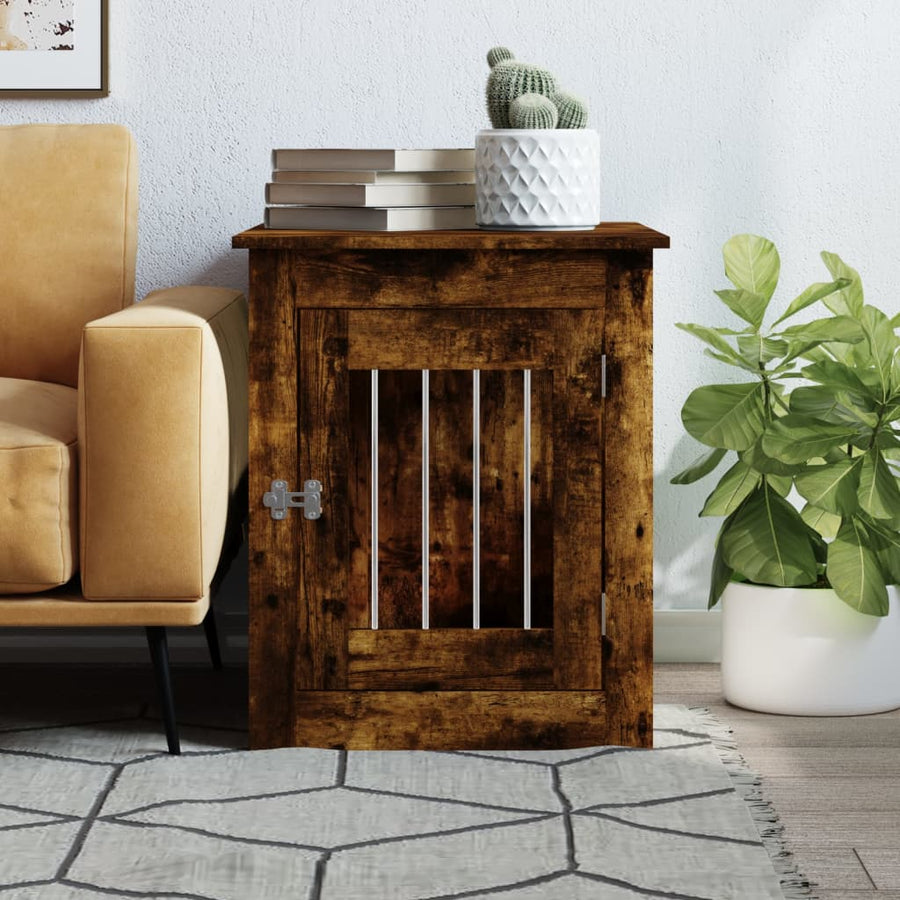 Hondenbench Bewerkt Hout Kleurig 55 x 75 x 65 cm Gerookt eiken