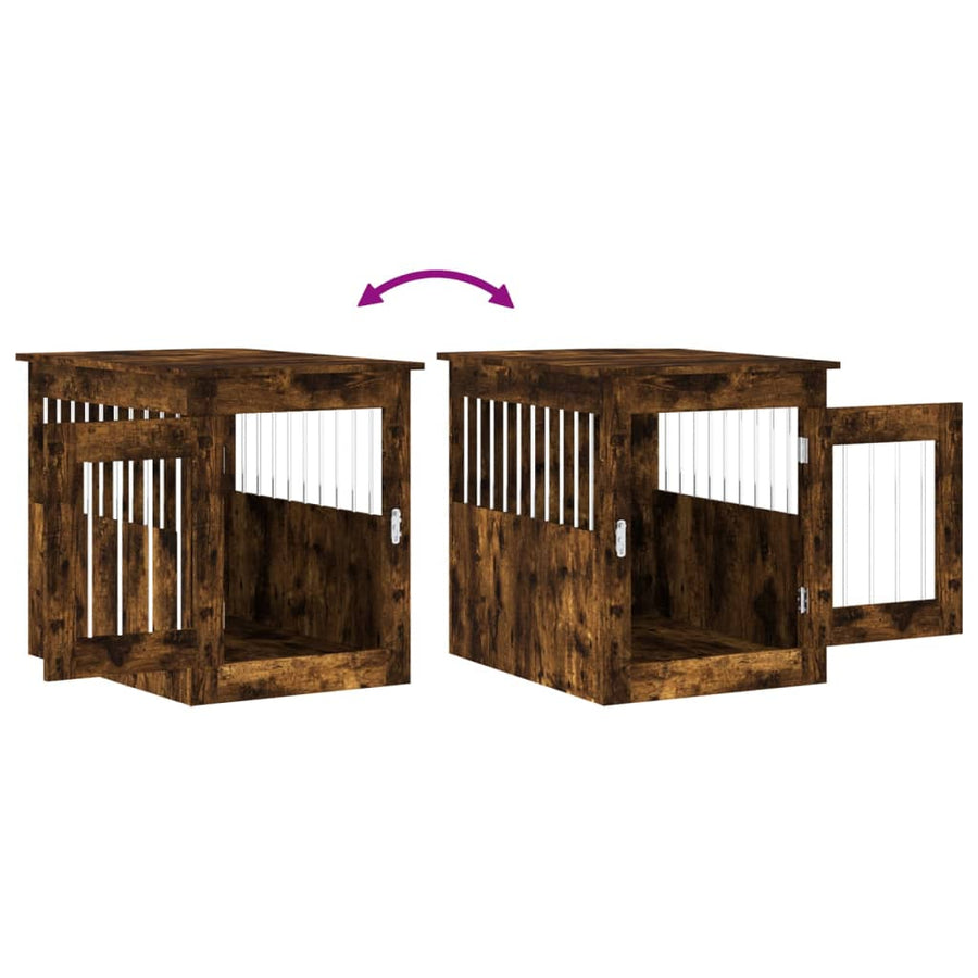 Hondenbench Bewerkt Hout Kleurig 55 x 75 x 65 cm Gerookt eiken