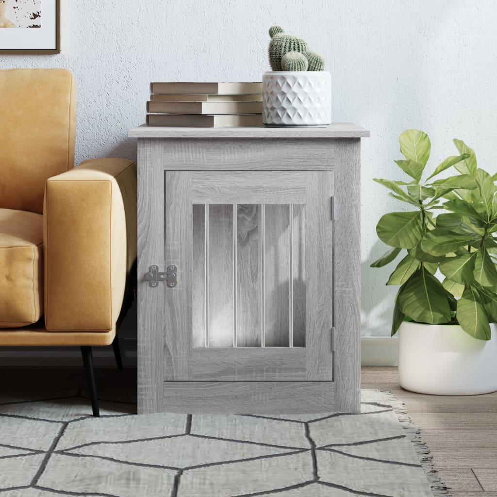 Hondenbench Bewerkt Hout 55 x 75 x 65 cm Grijs sonoma