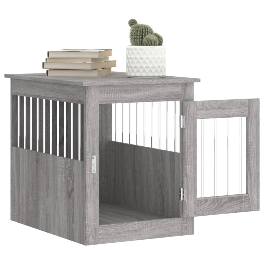 Hondenbench Bewerkt Hout 55 x 75 x 65 cm Grijs sonoma