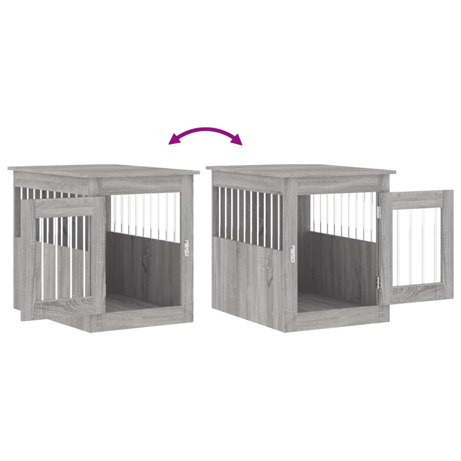 Hondenbench Bewerkt Hout 55 x 75 x 65 cm Grijs sonoma