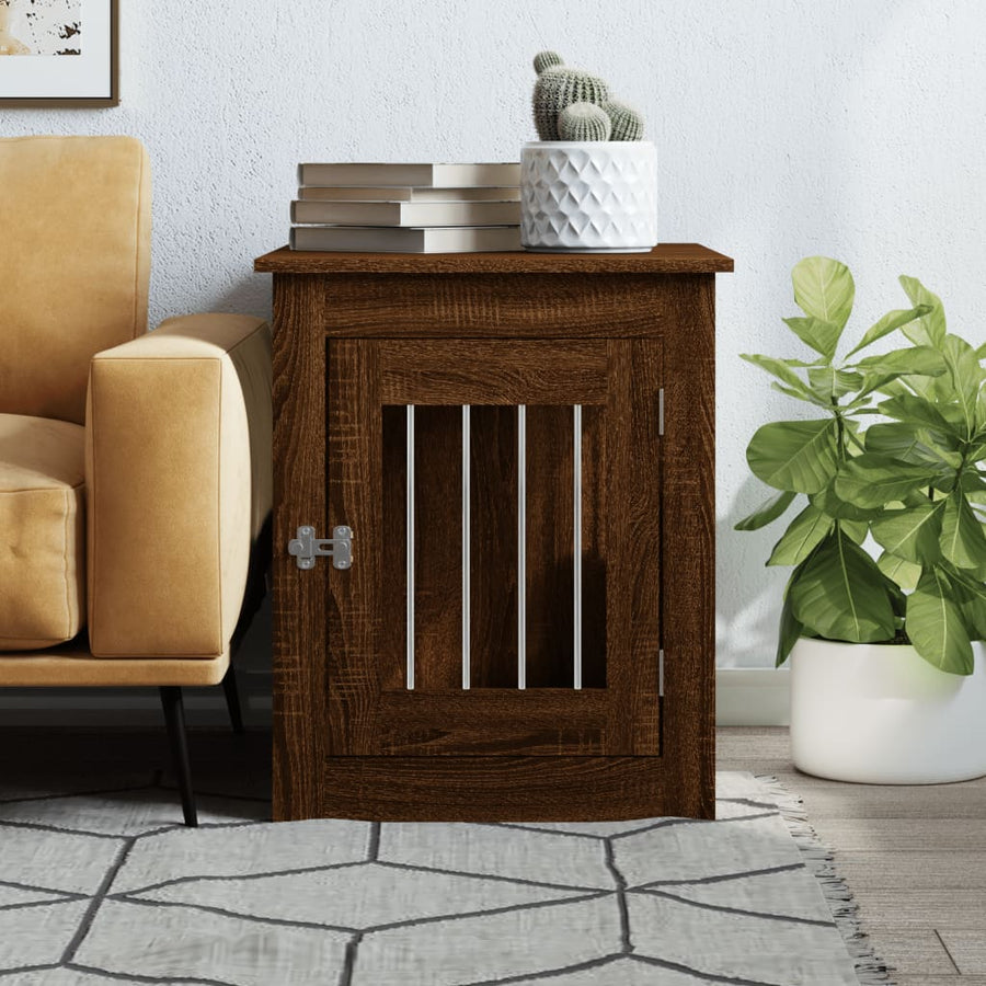 Hondenbench Bewerkt Hout Bruineikenkleurig 55 x 75 x 65 cm bruin eikenkleur