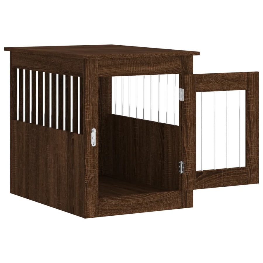 Hondenbench Bewerkt Hout Bruineikenkleurig 55 x 75 x 65 cm bruin eikenkleur