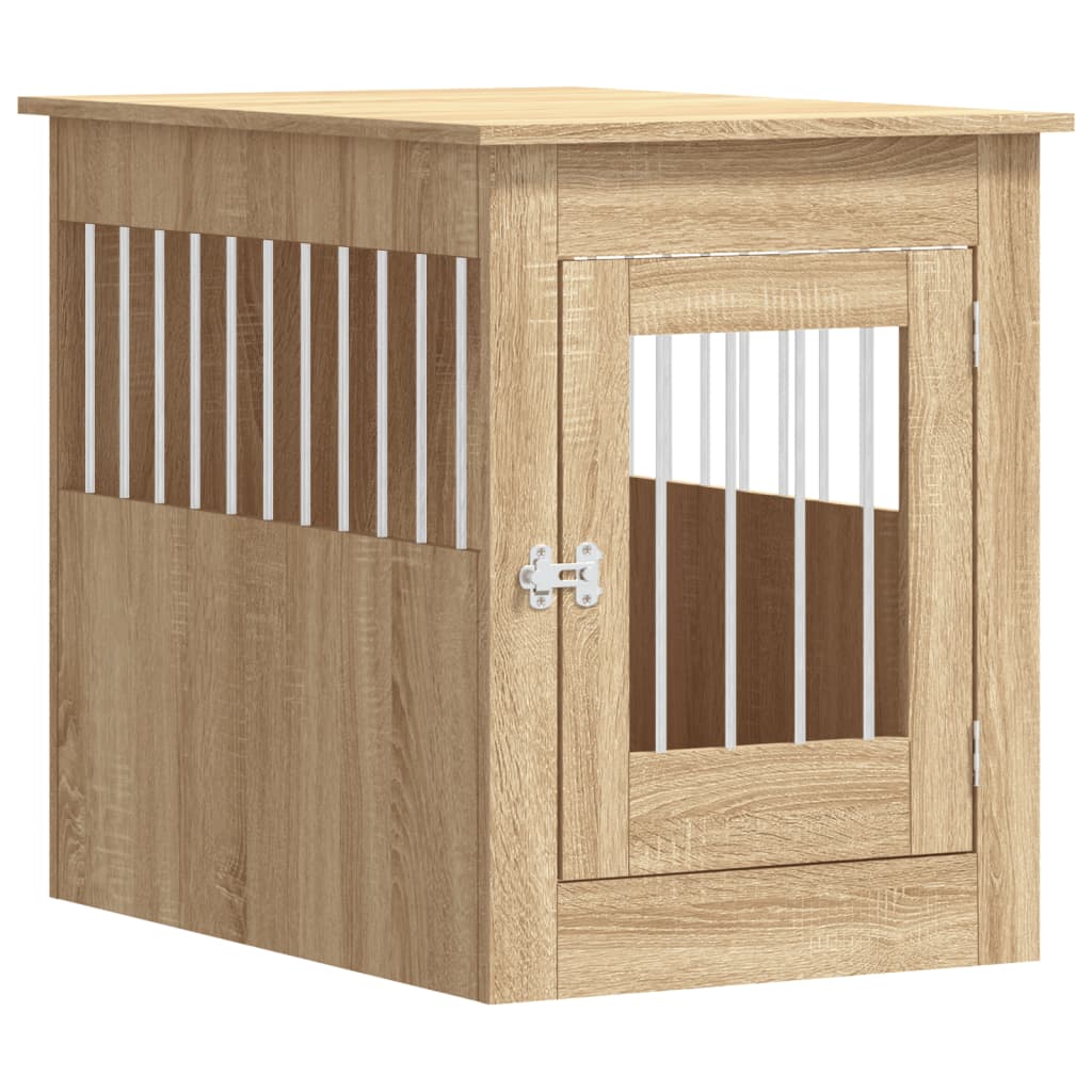 Hondenbench 55 X 80 X 68 Cm Bewerkt Hout Kleurig Sonoma eiken