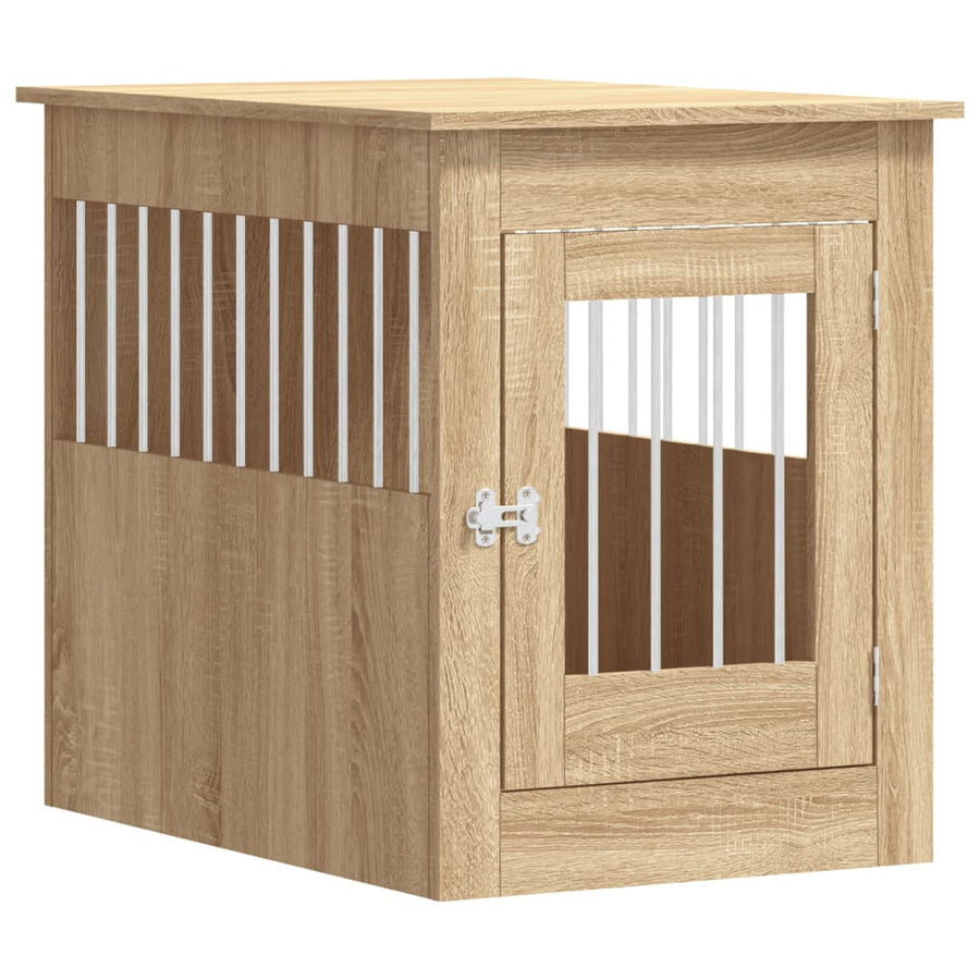 Hondenbench 55 X 80 X 68 Cm Bewerkt Hout Kleurig Sonoma eiken