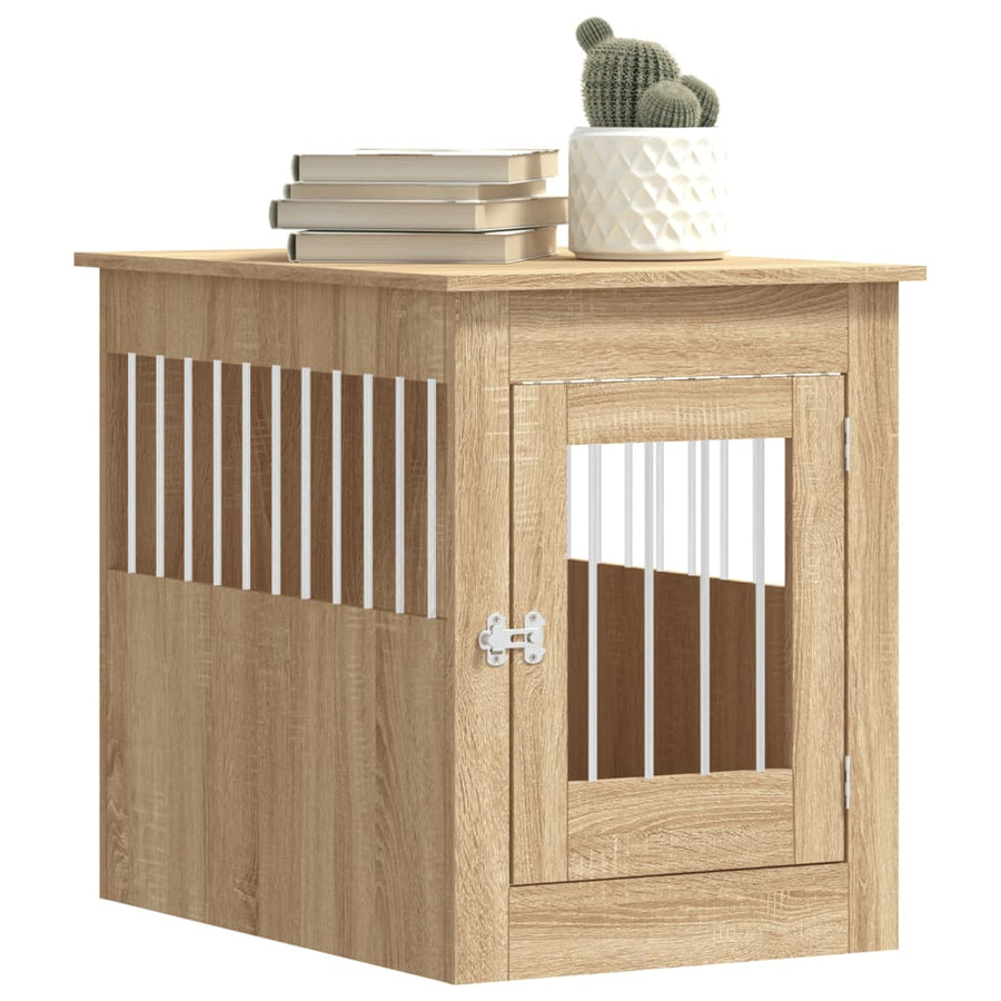 Hondenbench 55 X 80 X 68 Cm Bewerkt Hout Kleurig Sonoma eiken