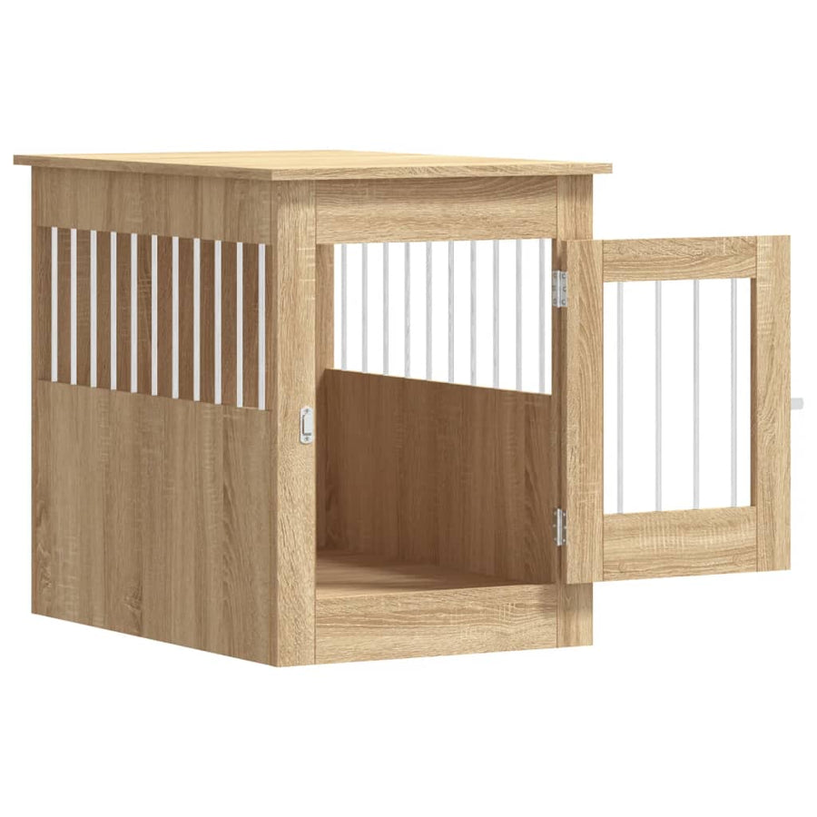 Hondenbench 55 X 80 X 68 Cm Bewerkt Hout Kleurig Sonoma eiken