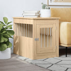 Dog crate 55 x 80 x 68 cm engineered wood Sonoma oak-coloured