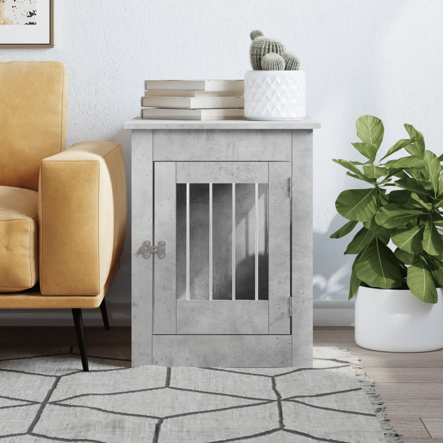 Hondenbench 55 X 80 X 68 Cm Bewerkt Hout Betongrijs
