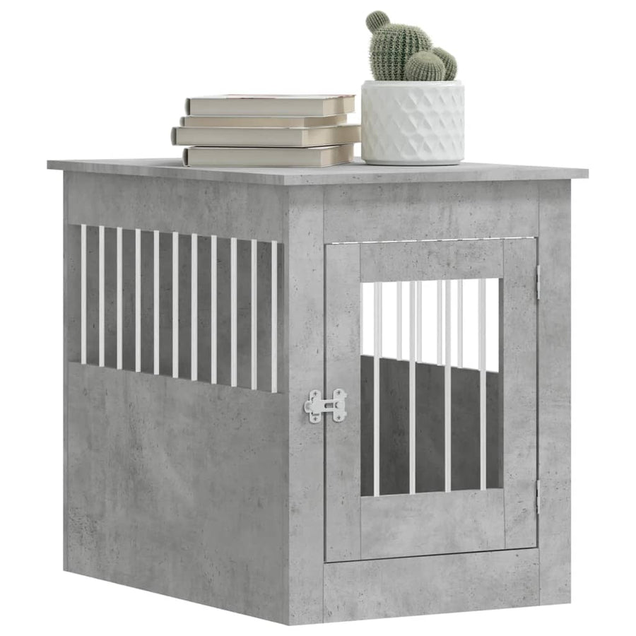 Hondenbench 55 X 80 X 68 Cm Bewerkt Hout Betongrijs