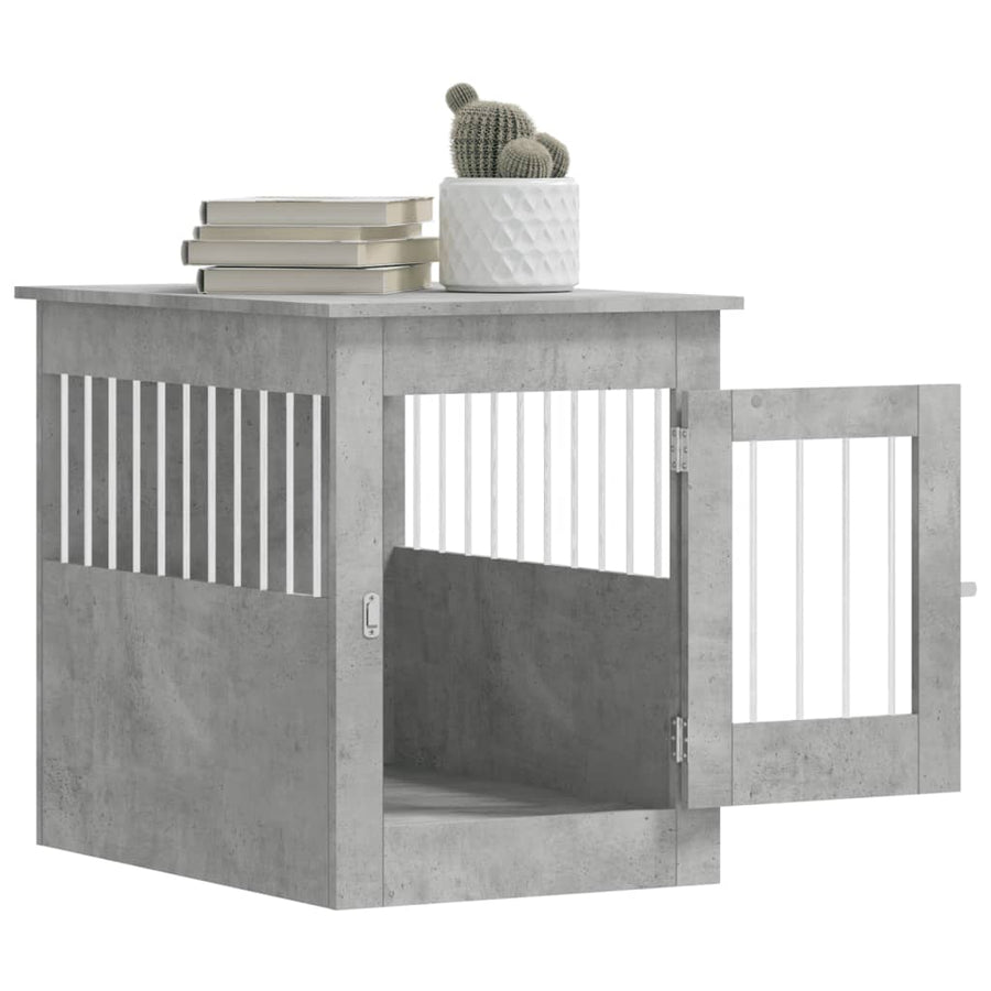 Hondenbench 55 X 80 X 68 Cm Bewerkt Hout Betongrijs