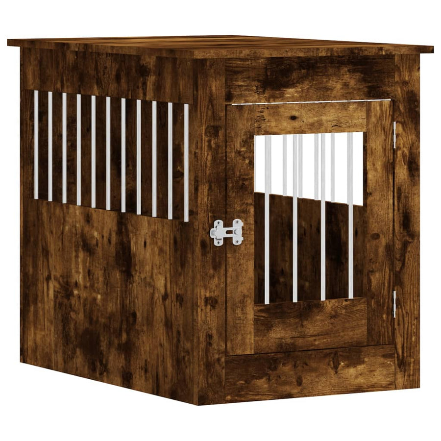 Hondenbench 55 X 80 X 68 Cm Bewerkt Hout Kleurig Gerookt eiken