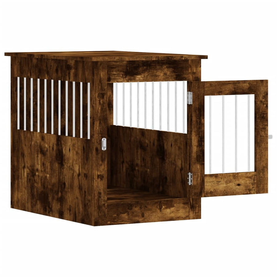 Hondenbench 55 X 80 X 68 Cm Bewerkt Hout Kleurig Gerookt eiken