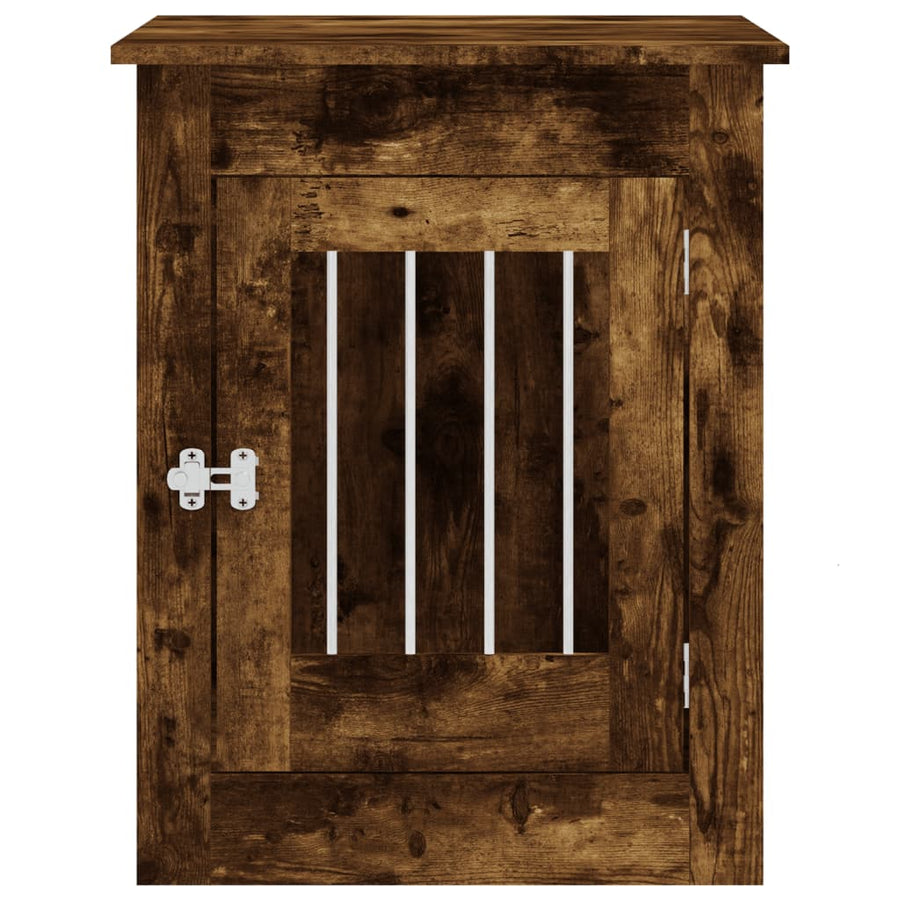 Hondenbench 55 X 80 X 68 Cm Bewerkt Hout Kleurig Gerookt eiken