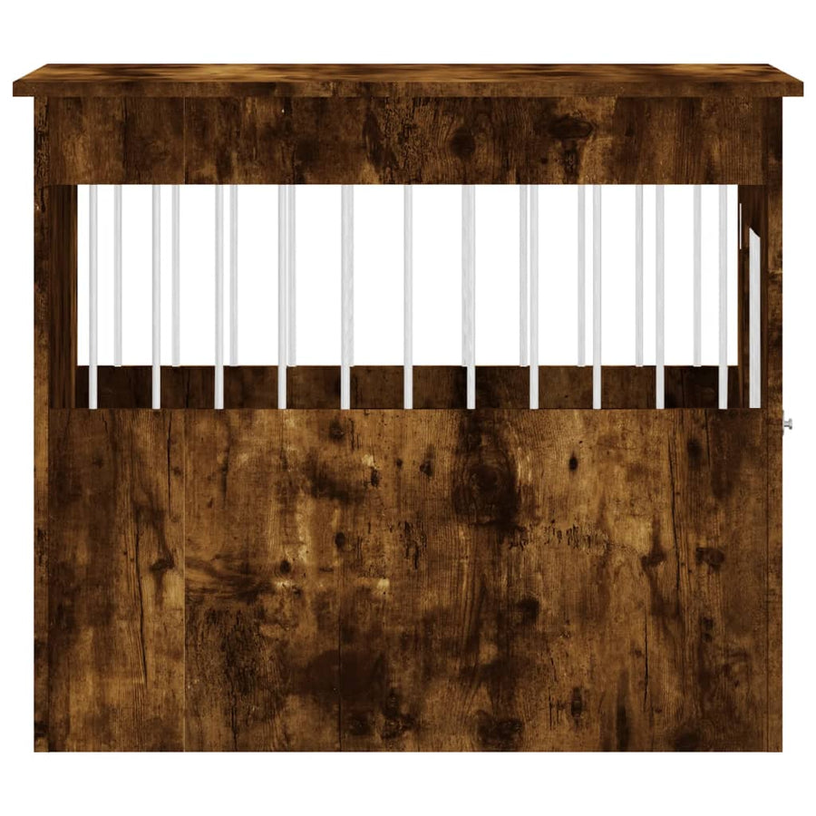 Hondenbench 55 X 80 X 68 Cm Bewerkt Hout Kleurig Gerookt eiken