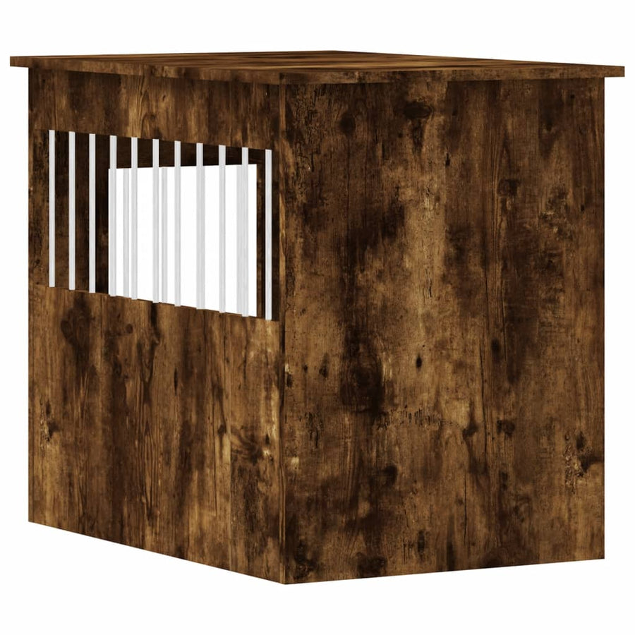 Hondenbench 55 X 80 X 68 Cm Bewerkt Hout Kleurig Gerookt eiken