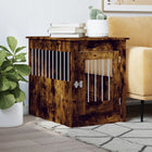 Dog crate 55 x 80 x 68 cm treated wood smoked oak finish