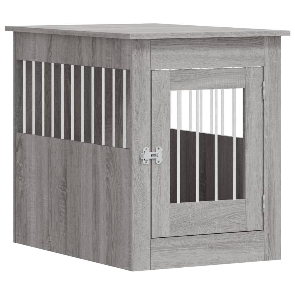 Hondenbench 55 X 80 X 68 Cm Bewerkt Hout Grijs sonoma