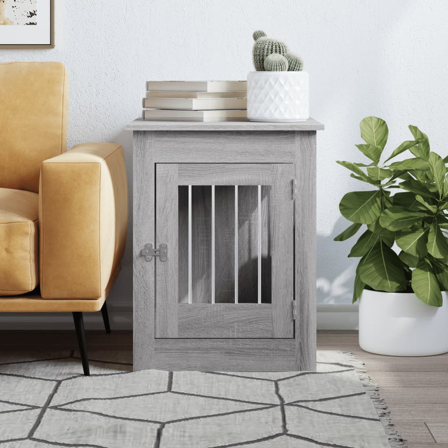 Hondenbench 55 X 80 X 68 Cm Bewerkt Hout Grijs sonoma