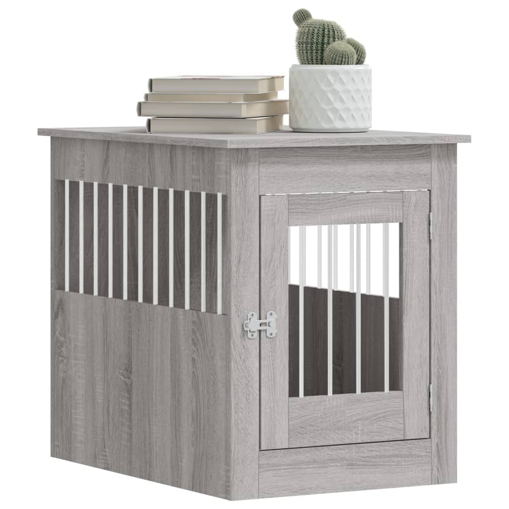 Hondenbench 55 X 80 X 68 Cm Bewerkt Hout Grijs sonoma
