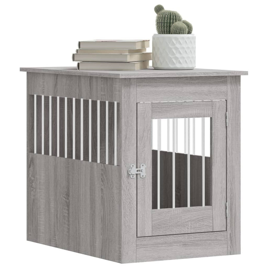 Hondenbench 55 X 80 X 68 Cm Bewerkt Hout Grijs sonoma