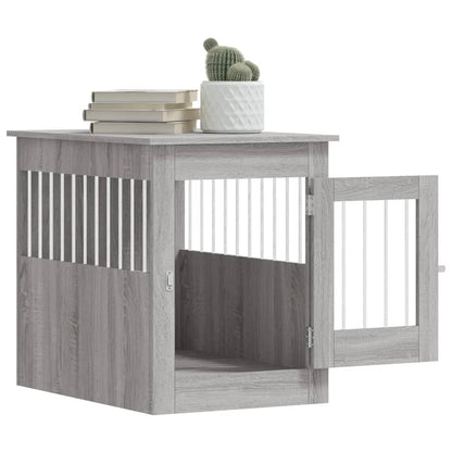 Hondenbench 55 X 80 X 68 Cm Bewerkt Hout Grijs sonoma