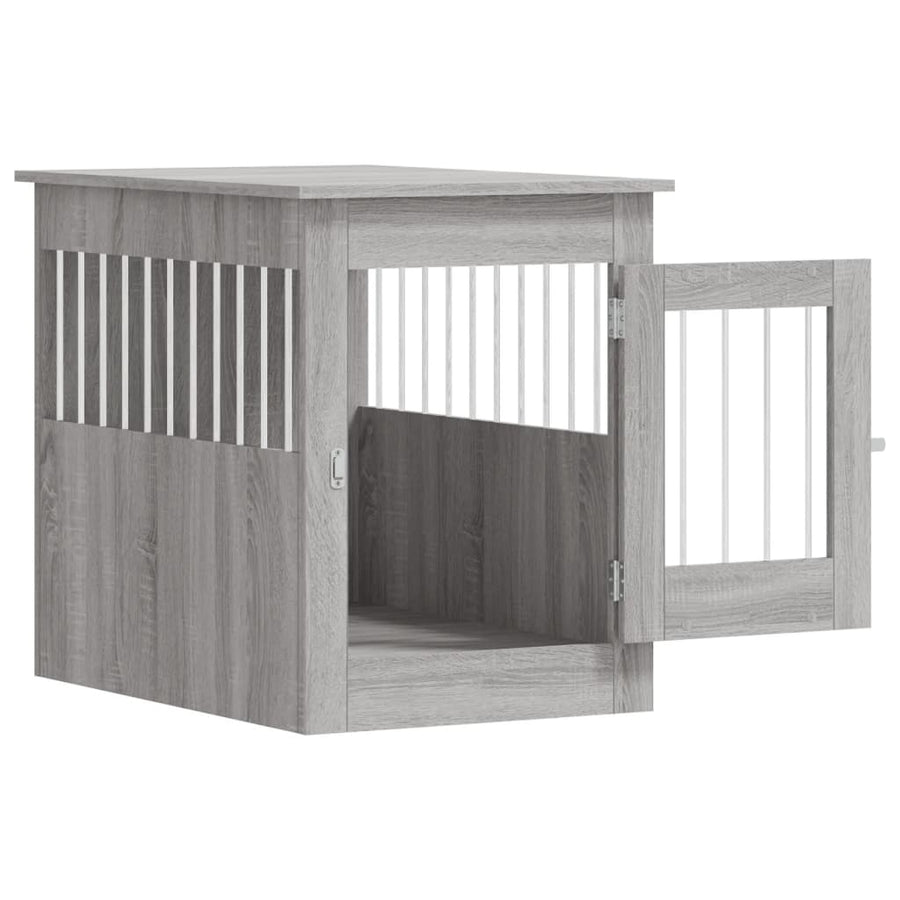Hondenbench 55 X 80 X 68 Cm Bewerkt Hout Grijs sonoma