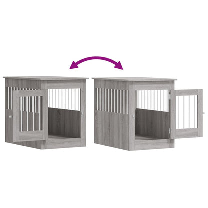 Hondenbench 55 X 80 X 68 Cm Bewerkt Hout Grijs sonoma
