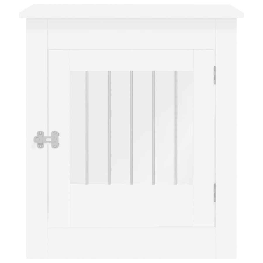 Hondenbench 64,5X80X71 Cm Bewerkt Hout 64.5 x 80 x 71 cm Wit