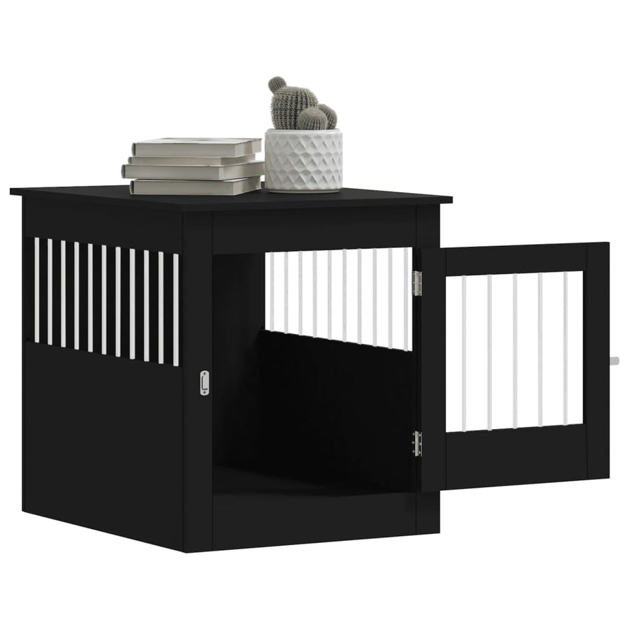 Hondenbench 64,5X80X71 Cm Bewerkt Hout 64.5 x 80 x 71 cm Zwart