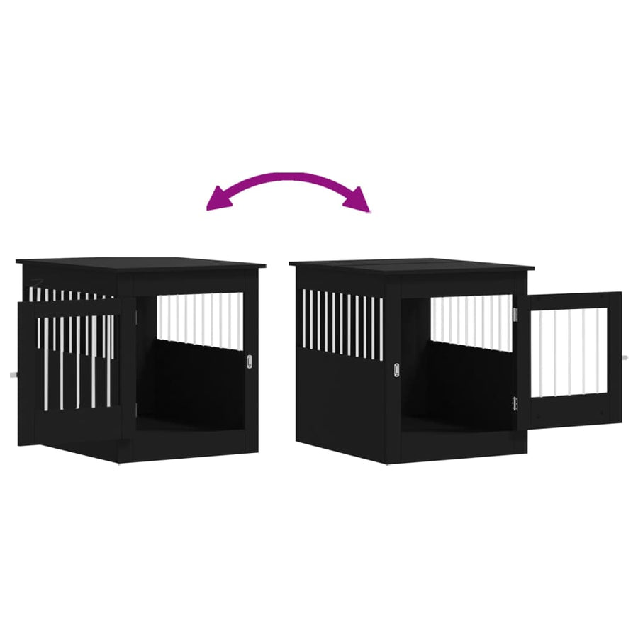 Hondenbench 64,5X80X71 Cm Bewerkt Hout 64.5 x 80 x 71 cm Zwart