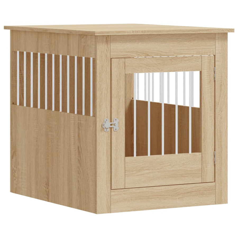 Hondenbench 64,5X80X71 Cm Bewerkt Hout Kleurig 64.5 x 80 x 71 cm Sonoma eiken