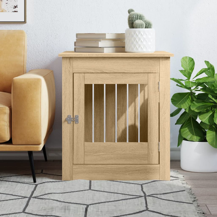 Hondenbench 64,5X80X71 Cm Bewerkt Hout Kleurig 64.5 x 80 x 71 cm Sonoma eiken